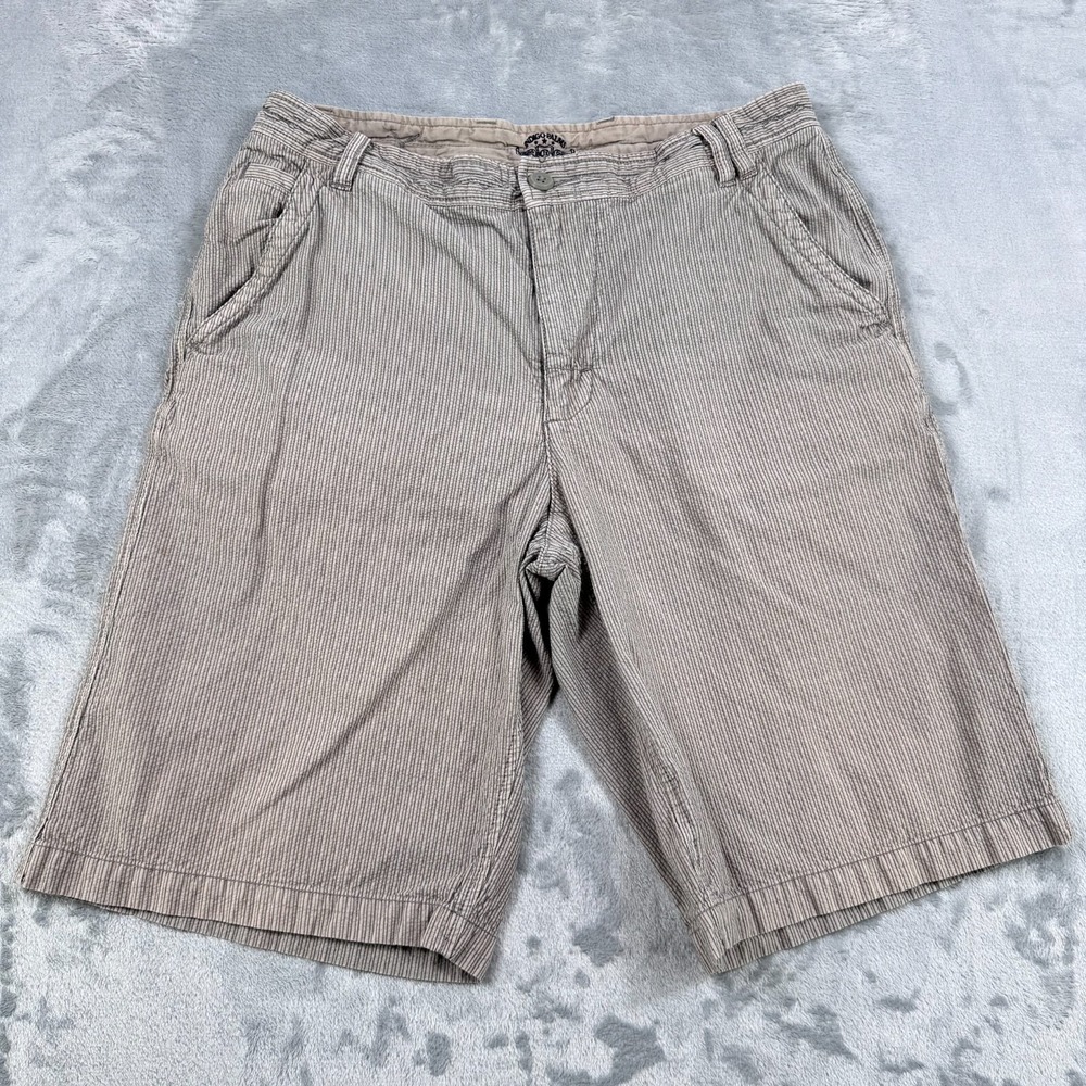 Indigo Palms Shorts Mens 32 Brown Seersucker Striped Casual Preppy Tommy Bahama